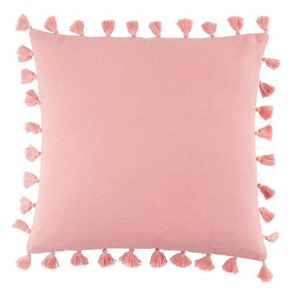 Saro Lifestyle SARO 377.P20SP 20 in. Mabel Collection Tassel Throw Pillow with Poly Filling  Pink 377.P20SP